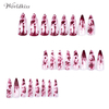 Halloween blood graffiti press on nails with long high heel acrylic tips